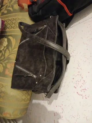 Borsa donna grigia con zip