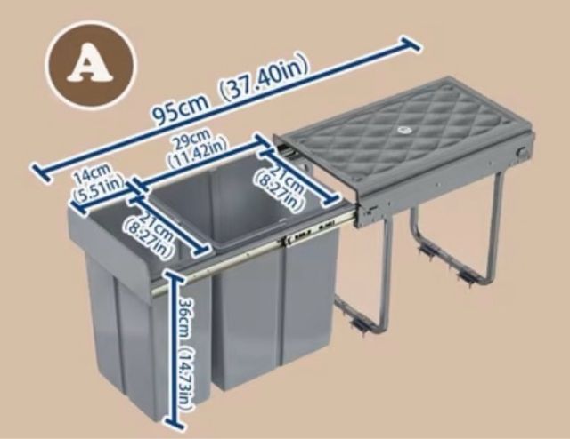 Cubos de basura cocina empotrados
