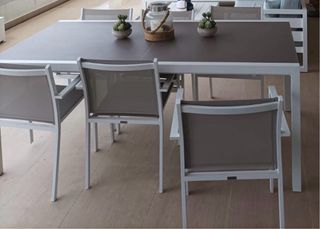 Mesa comedor con 6 sillas exterior