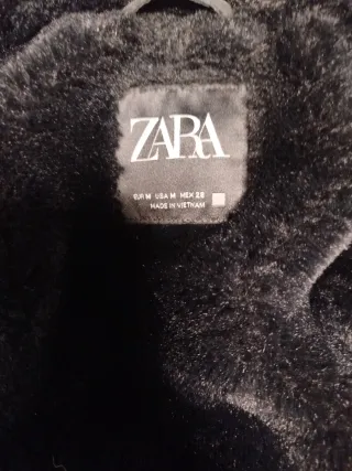 Chaquetón Zara Negro Mujer