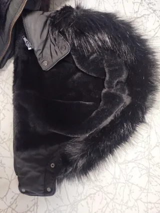 Chaquetón Zara Negro Mujer