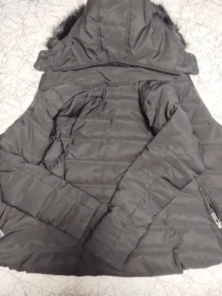 Chaquetón Zara Negro Mujer