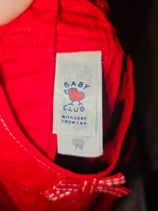 Vestido bebé rojo/blanco cuadros vichy C&A - 6/9m