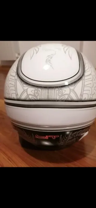 Casco Moto Blanco Dragón Talla M + Guantes