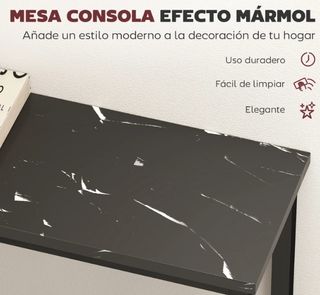 Consola recibidor estrecha mármol y metal