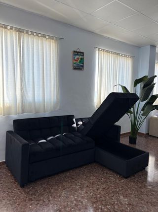 Sofá cama chaise longue negro NUEVO