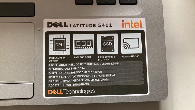 Dell 5411 i7 10th Gen CON GRÁFICA NVIDIA afbeelding 2