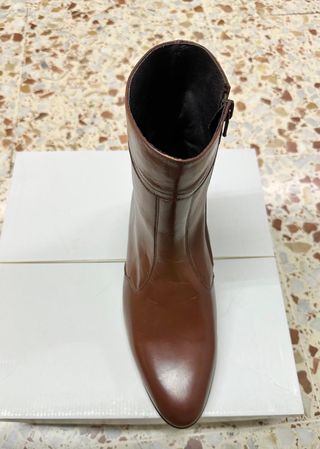Botin marron de vestir con tacon 45cm cubano