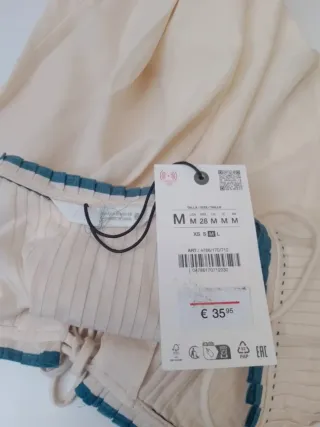 Top Zara Beige y Azul Talla M