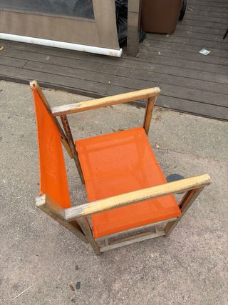 Silla de director madera y tela naranja