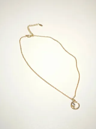 Collar dorado con cristal Swarovski