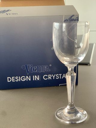 6 Copas de cristal transparentes