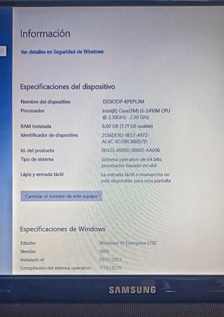 Portátil Samsung NP300