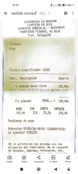 Vestido de Novia Encaje Blanco