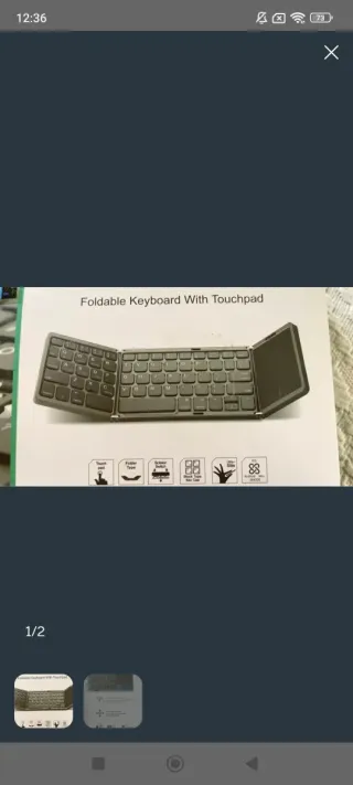 Teclado Plegable Bluetooth con Touchpad