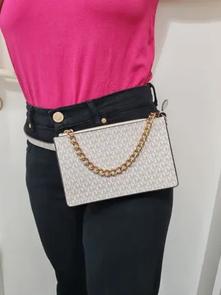 Borsetta Michael Kors beige con catena oro