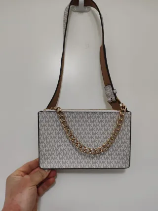 Borsetta Michael Kors beige con catena oro