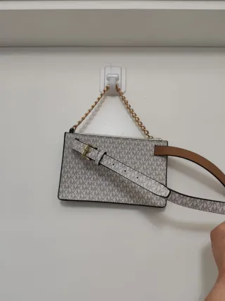 Borsetta Michael Kors beige con catena oro