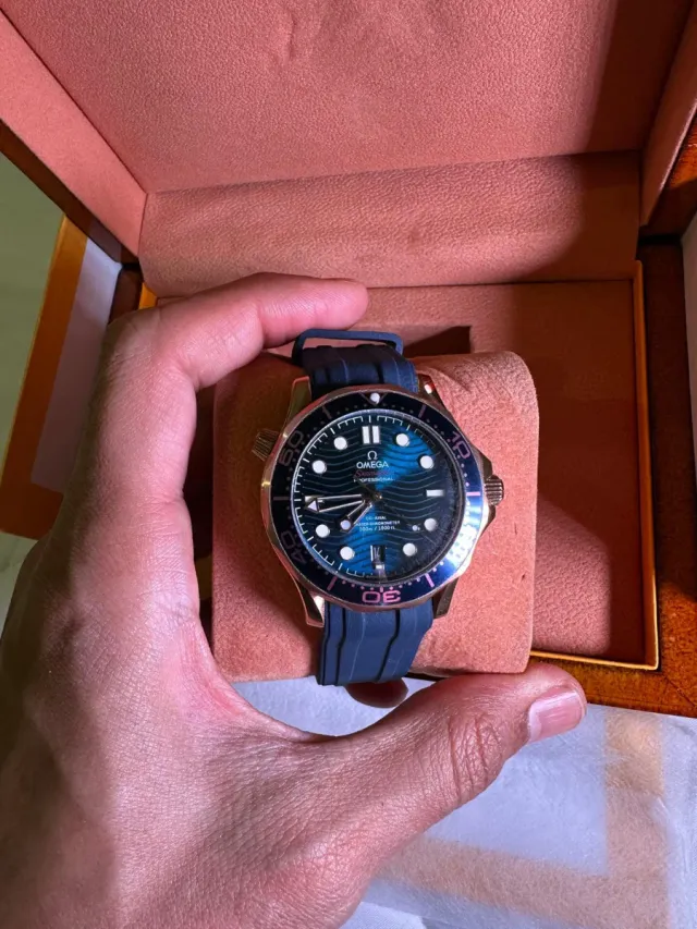 Ome Seamaster Professional Reloj Azul/Dorado
