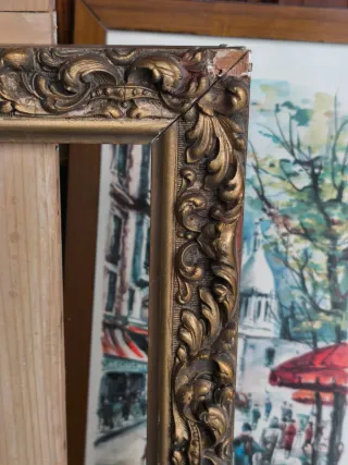 Lote bastidores cuadros y marcos antiguos