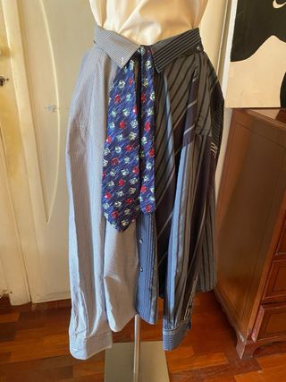 Falda de camisas patchwork