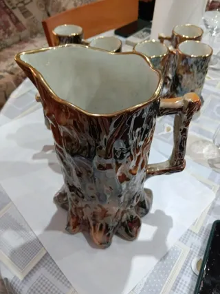 Juego Jarra y Vasos Cerveza Cerámica