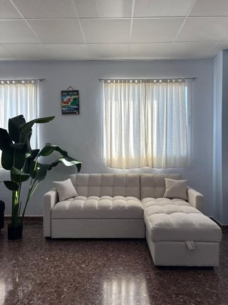 Sofá cama 3 plazas beige - entrega gratis