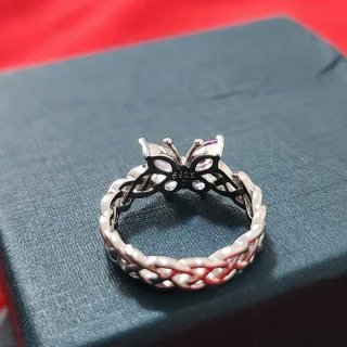 Anillo Plata Ley Mariposa Circonitas Moradas