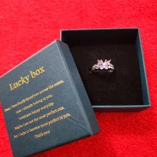 Anillo Plata Ley Mariposa Circonitas Moradas