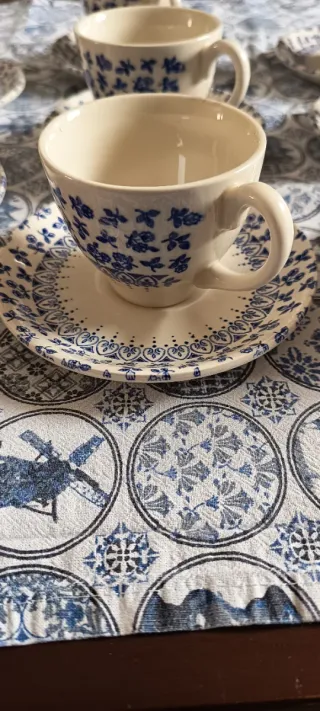 Juego de 8 tazas de café de loza inglesa