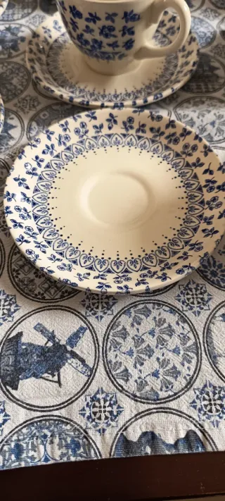 Juego de 8 tazas de café de loza inglesa