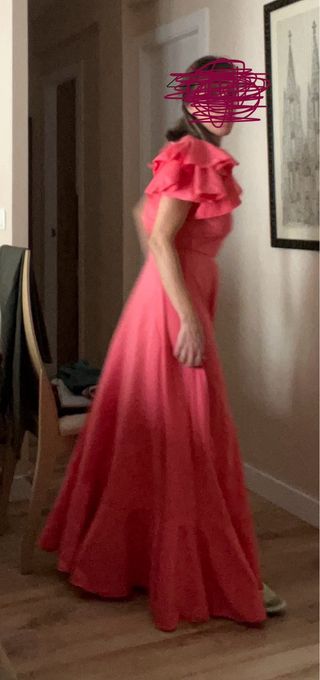 Bata flamenca color coral de lycra