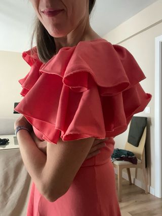 Bata flamenca color coral de lycra