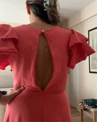 Bata flamenca color coral de lycra