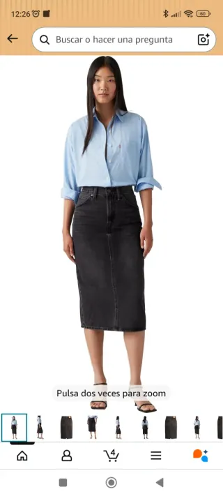 Falda vaquera Levi's gris midi