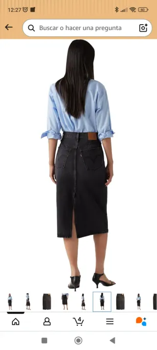 Falda vaquera Levi's gris midi