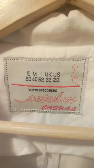 Chaqueta fina blanca Talla XXXL