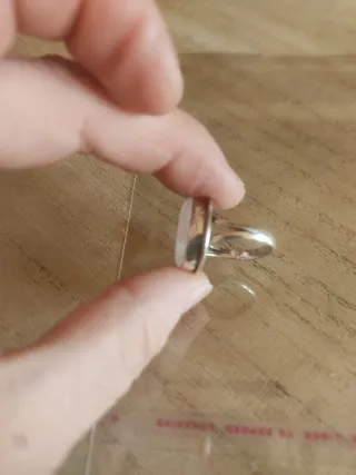 Anello Argento Quarzo Rosa Naturale Misura 18.5