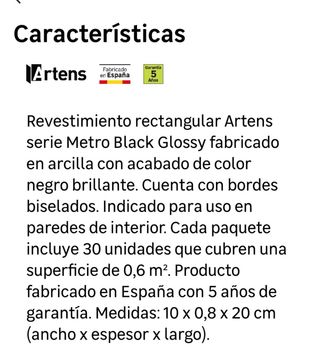 Azulejo cerámico negro brillante