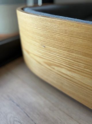 Cama perro madera grande gris