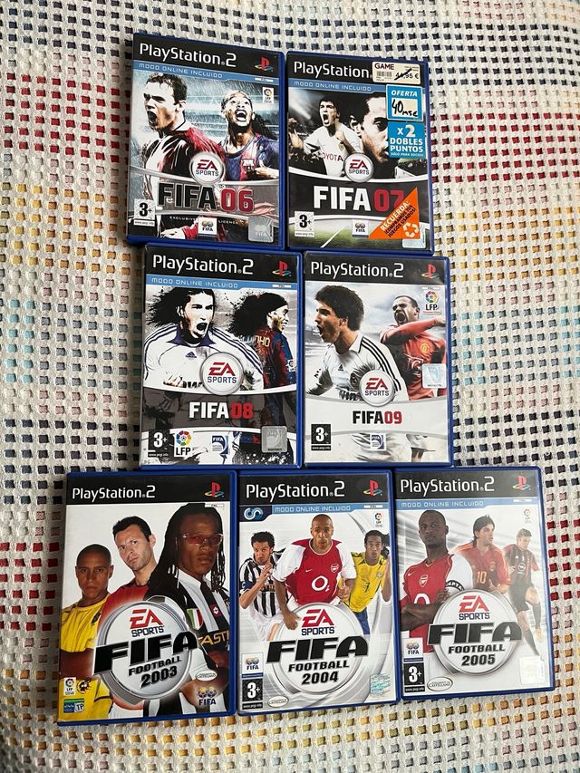 Lote 7 Juegos FIFA PS2 (03, 04, 05, 06, 07, 08, 09