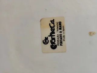 Macetero antiguo Pedralba pintado a mano