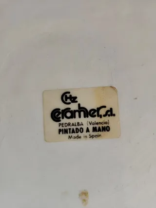 Macetero antiguo Pedralba pintado a mano