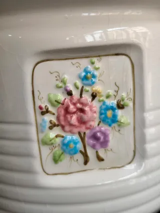 Macetero antiguo Pedralba pintado a mano