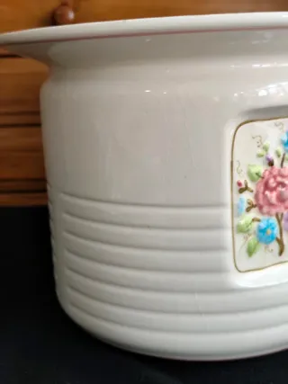 Macetero antiguo Pedralba pintado a mano