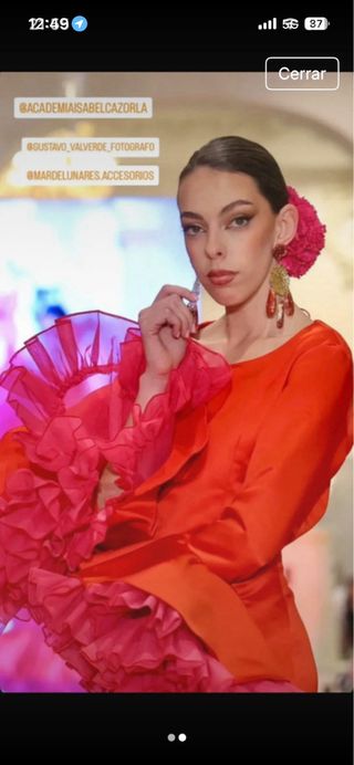 Complementos Flamenca Rosas Doradas Rojas