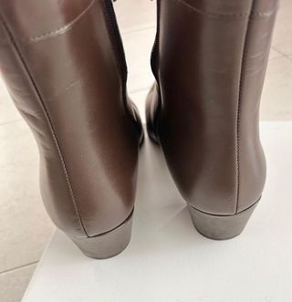 Botines tacon cubano 5 cm piel marron hombre