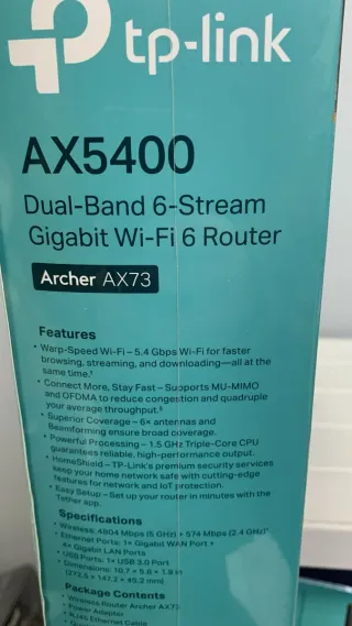 TP-Link AX5400 Router Wi-Fi 6 Archer AX73