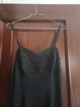 Vestido largo negro con chaqueta