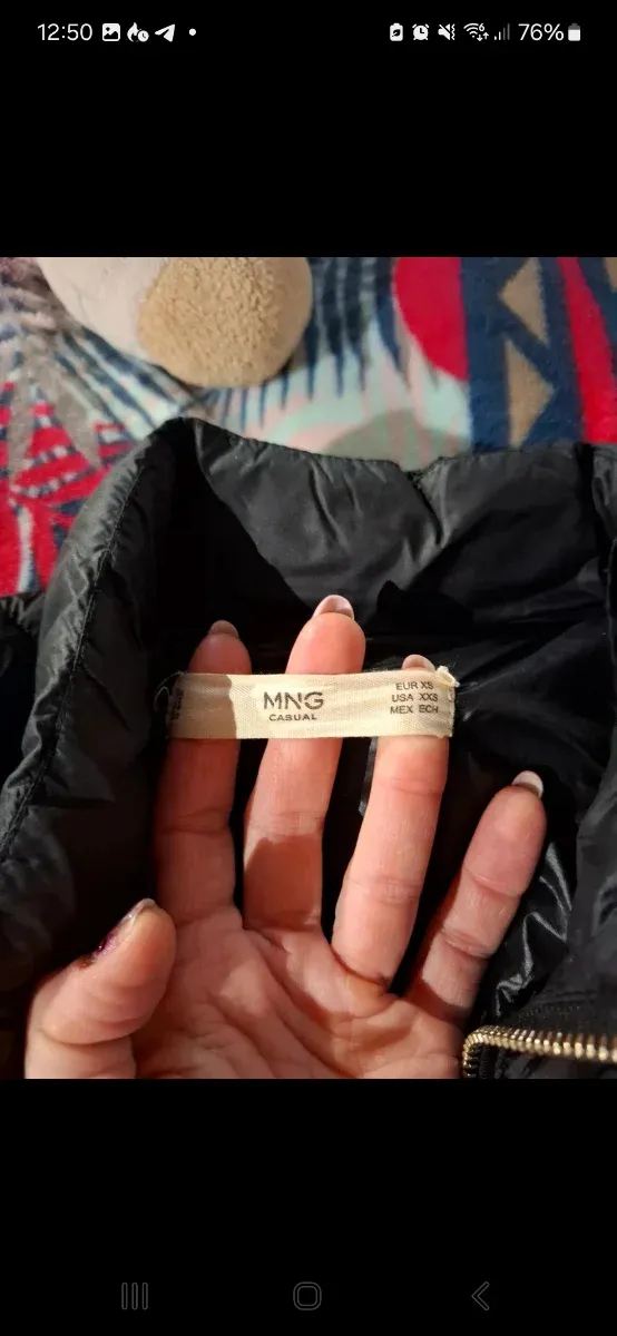 Chaqueta acolchada Mango negra Talla XS